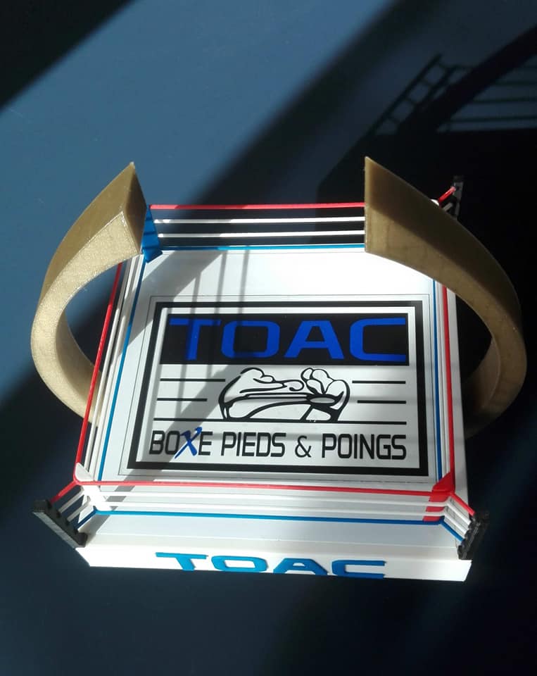 Image d'une impresion 3D d'un trophée personnalisé de boxe